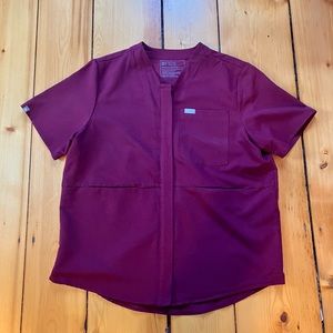 FIGS burgundy Mayasa top